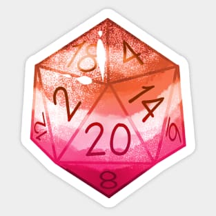 Lesbian Pride D20 Dice Sticker